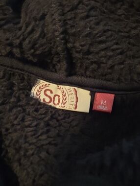 SO Women's Black Faux Shearling Pea Coat - Plush Texture